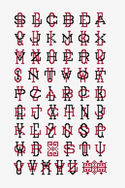 korssting alfabet mønstre